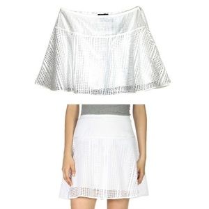 Armani Exchange White Lace Crochet Skater Mini A Line White Skirt